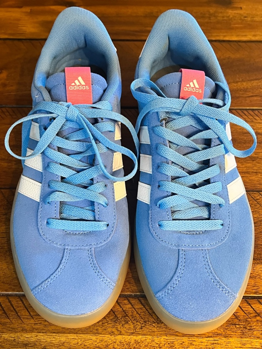 Adidas VL Court 3.0 Sneakers Blue Pink Gum Sole Women’s 9.5 ID9074 - Picture 2 of 8